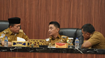 Ada Apa Bachyuni Boyong Camat, Kepala Desa se Kabupaten Muaro Jambi ke Ruang Pola Kantor Gubernur.