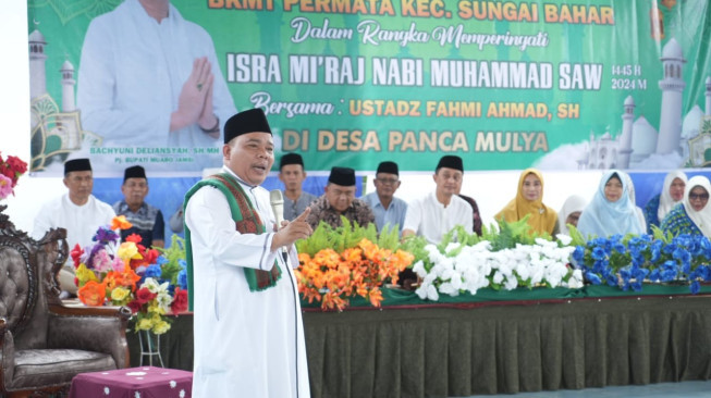 PJ Bupati Muaro Jambi dan Rombongan Hadiri Pengajian di Sungai Bahar